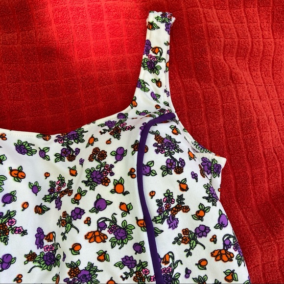 Vintage Pinup Floral Swimsuit Tankini Top Medium - Picture 3 of 5